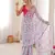 Sky blue georgette fabric classy printed girlie saree