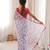 Sky blue color georgette fabric classy printed girlie saree