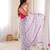 Sky blue color georgette fabric classy printed girlie saree