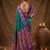Rama color elegant woven designer soft silk saree