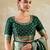 Green color beautiful silk blend woven designer saree