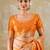 Orange color beautiful silk blend woven designer saree