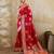 Red color beautiful silk blend woven designer saree