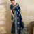 Teal blue color beautiful silk blend woven designer saree