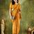 Yellow color bollywood style printed chiffon saree for ethnic party looks