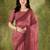 Coral color bollywood style printed chiffon saree for ethnic party looks