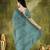 Rama color bollywood style printed chiffon saree for ethnic party looks