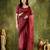 Maroon color bollywood style printed chiffon saree for ethnic party looks