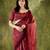 Maroon color bollywood style printed chiffon saree for ethnic party looks