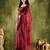 Maroon color bollywood style printed chiffon saree for ethnic party looks