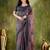 Purple color bollywood style printed chiffon saree for ethnic party looks
