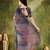 Purple color bollywood style printed chiffon saree for ethnic party looks