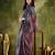 Purple color bollywood style printed chiffon saree for ethnic party looks