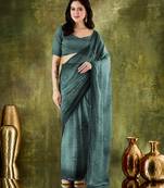Rama style printed chiffon saree for ethnic party looks