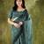 Rama color bollywood style printed chiffon saree for ethnic party looks