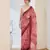 Rust color bollywood style printed chiffon saree for ethnic party looks
