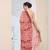 Rust color bollywood style printed chiffon saree for ethnic party looks