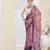 Purple color bollywood style printed chiffon saree for ethnic party looks
