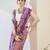 Purple color bollywood style printed chiffon saree for ethnic party looks