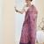 Purple color bollywood style printed chiffon saree for ethnic party looks