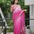 Pink color faux georgette fabric beautiful padding color saree with smart and trendy mirror work