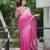 Pink color faux georgette fabric beautiful padding color saree with smart and trendy mirror work