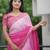 Pink color faux georgette fabric beautiful padding color saree with smart and trendy mirror work
