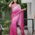 Pink color faux georgette fabric beautiful padding color saree with smart and trendy mirror work