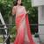 Peach color faux georgette fabric beautiful padding color saree with smart and trendy mirror work
