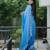 Blue color faux georgette fabric beautiful padding color saree with smart and trendy mirror work