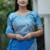 Blue color faux georgette fabric beautiful padding color saree with smart and trendy mirror work