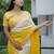 Yellow color faux georgette fabric beautiful padding color saree with smart and trendy mirror work