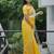 Yellow color faux georgette fabric beautiful padding color saree with smart and trendy mirror work