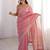 Pink color spun cotton fabric designer woven saree