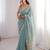 Sky blue color spun cotton fabric designer woven saree