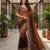Brown color beautiful sequins embroidered frendy chiffon ceremonial saree