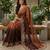 Brown color beautiful sequins embroidered frendy chiffon ceremonial saree
