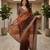 Brown color beautiful sequins embroidered frendy chiffon ceremonial saree