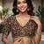 Brown color beautiful sequins embroidered frendy chiffon ceremonial saree