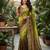 Mahendi color beautiful sequins embroidered frendy chiffon ceremonial saree