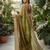Mahendi color beautiful sequins embroidered frendy chiffon ceremonial saree