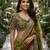 Mahendi color beautiful sequins embroidered frendy chiffon ceremonial saree