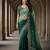 Rama color beautiful sequins embroidered frendy chiffon ceremonial saree