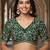 Rama color beautiful sequins embroidered frendy chiffon ceremonial saree
