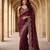 Maroon color beautiful sequins embroidered frendy chiffon ceremonial saree