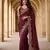 Maroon color beautiful sequins embroidered frendy chiffon ceremonial saree