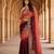 Maroon color beautiful sequins embroidered frendy chiffon ceremonial saree