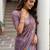 Beautiful purple color virana silk fabric elegant printed saree with dori work