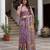 Beautiful purple color virana silk fabric elegant printed saree with dori work