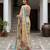 Beautiful yellow color virana silk fabric elegant printed saree with dori work